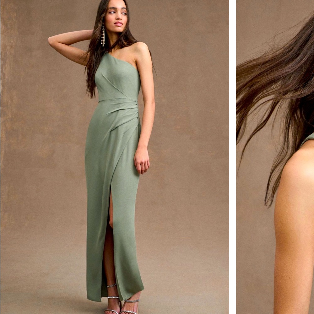 BHLDN Chloe One Shoulder Slit Dress. From Anthropologie. Size 8.